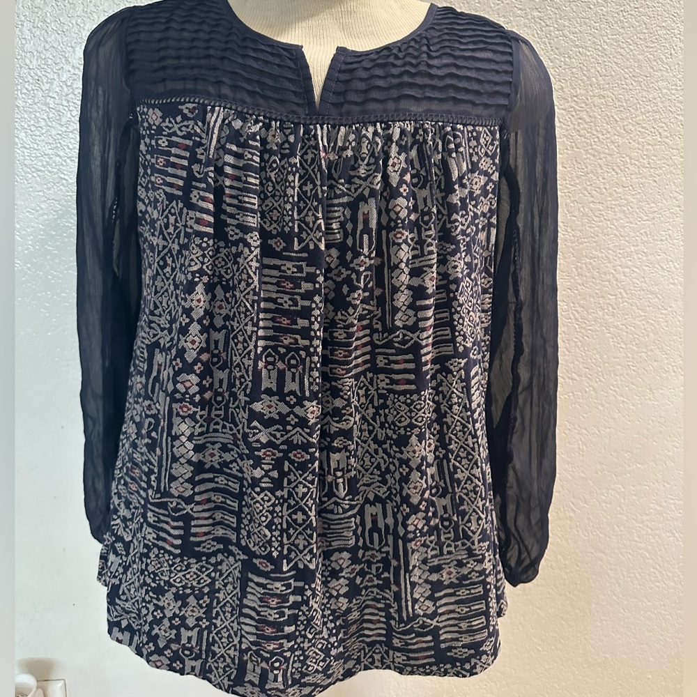 Lucky Brand Women’s Sheer long Sleeve Top| Size L - Picture 3 of 12